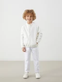 LCW Kids Ekru Basic Erkek Çocuk Fermuarlı Sweatshirt thumbnail 2