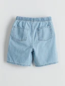 LCW Kids İndigo Beli Lastikli Basic Erkek Çocuk Jean Şort thumbnail 4