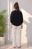 Kadın Siyah Bisiklet Yaka Sweatshirt thumbnail 4