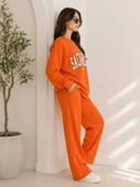 Kadın Turuncu Bisiklet Yaka Sweatshirt thumbnail 3
