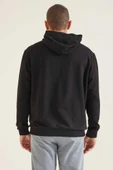 Erkek Siyah Kapşonlu Sweatshirt thumbnail 4
