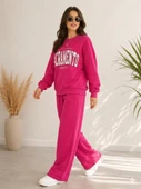Kadın Pembe Bisiklet Yaka Sweatshirt thumbnail 2