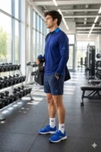 Erkek Lacivert Antrenman Sweatshirt thumbnail 3