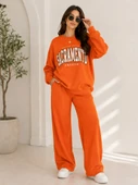 Kadın Turuncu Bisiklet Yaka Sweatshirt thumbnail 1
