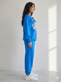 Kadın Mavi Bisiklet Yaka Sweatshirt thumbnail 3