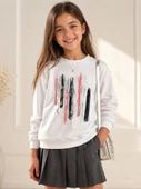 Kız Çocuk Beyaz Sweatshirt thumbnail 2