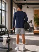 Erkek Lacivert Spor Sweatshirt thumbnail 4