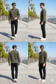 Erkek Haki Sweatshirt thumbnail 4