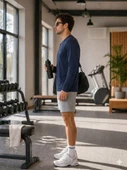 Erkek Lacivert Spor Sweatshirt thumbnail 3