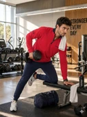 Erkek Kırmızı Antrenman Sweatshirt thumbnail 3