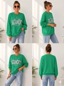 Kadın Yeşil Bisiklet Yaka Sweatshirt thumbnail 4