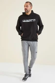 Erkek Siyah Kapşonlu Sweatshirt thumbnail 3