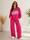 Kadın Pembe Bisiklet Yaka Sweatshirt thumbnail 1