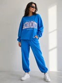 Kadın Mavi Bisiklet Yaka Sweatshirt thumbnail 2