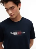 SCRIPT FLAG REGULAR TEE Erkek Mavi T-Shirt - MW0MW43226 thumbnail 4