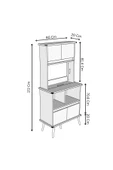 Moldesan Forme MDF bej raflı kahve köşesi 172 cm thumbnail 5