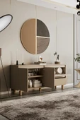 Moldesan Mila bej mdf 160 cm raflı konsol thumbnail 3