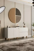 Moldesan Mila beyaz mdf 160 cm raflı konsol thumbnail 2