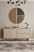 Moldesan Mila Bej MDF 140 cm raflı konsol thumbnail 1