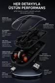 Şeffaf Çift Modlu Fare Bluetooth 5.2 + 2.4G Kablosuz Mouse TM23 Siyah thumbnail 2