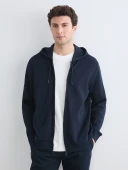 LCWAIKIKI Basic Lacivert Kapüşonlu Erkek Fermuarlı Sweatshirt thumbnail 1