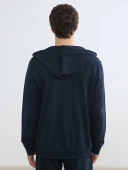 LCWAIKIKI Basic Lacivert Kapüşonlu Erkek Fermuarlı Sweatshirt thumbnail 5