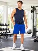Erkek Mavi Spor Şort thumbnail 1