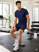 Erkek Lacivert Spor Şort thumbnail 2