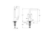 A43396 Artema Flow Square Eviye Bataryası, Krom thumbnail 3