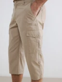 LCWAIKIKI Classic Bej Regular Fit Erkek Kargo Şort thumbnail 3