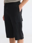 LCWAIKIKI Classic Siyah Regular Fit Erkek Kargo Şort thumbnail 3