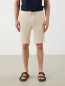 LCW Vision Bej Regular Fit Dokulu Erkek Şort thumbnail 2