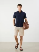LCW Vision Bej Regular Fit Dokulu Erkek Şort thumbnail 1