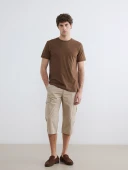 LCWAIKIKI Classic Bej Regular Fit Erkek Kargo Şort thumbnail 1