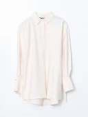 LCW Modest Ekru Oversize Kadın Gömlek Tunik thumbnail 5