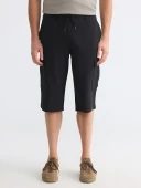 LCWAIKIKI Classic Siyah Regular Fit Erkek Kargo Şort thumbnail 2
