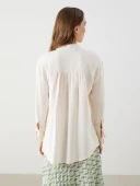 LCW Modest Ekru Oversize Kadın Gömlek Tunik thumbnail 4