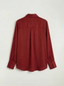 LCW STUDIO Bordo Oversize Kadın Gömlek thumbnail 7