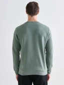 LCWAIKIKI Basic Yeşil Bisiklet Yaka Erkek Kalın Sweatshirt thumbnail 4