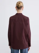 LCW STUDIO Bordo Oversize Poplin Kadın Gömlek thumbnail 3