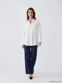LCW Modest Ekru Oversize Kadın Gömlek Tunik thumbnail 2