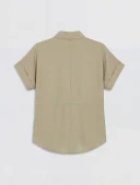LCW EVERYDAY Yeşil Oversize Kadın Gömlek thumbnail 6