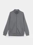 LCWAIKIKI Basic Gri Dik Yaka Erkek Sweatshirt thumbnail 5