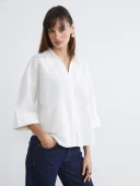 LCW Vision Beyaz Oversize Poplin Kadın Gömlek thumbnail 1