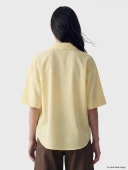 LCW Vision Sarı Oversize Poplin Kadın Gömlek thumbnail 4