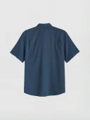 LCWAIKIKI Classic İndigo Regular Fit Armürlü Erkek Gömlek thumbnail 6