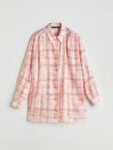 LCW Modest Pembe Ekose Oversize Kadın Gömlek Tunik thumbnail 5