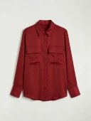 LCW STUDIO Bordo Oversize Kadın Gömlek thumbnail 6