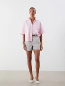 LCW Vision Pembe Oversize Poplin Kadın Gömlek thumbnail 2