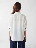 LCW Modest Ekru Oversize Kadın Gömlek Tunik thumbnail 4